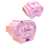 Ekologiczna Skarbonka Kartonowa Świnka "Na Ciuchy" (14x19 cm)