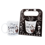 Kubek w ozdobnym opakowaniu "Najpierw kawa potem uczniowie"