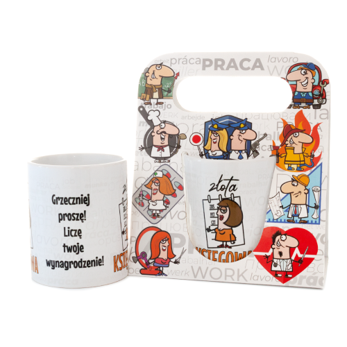 Kubek ceramiczny z napisem "Złota księgowa" w ozdobnym opakowaniu - prezent dla księgowej Tychy Katowice Pszczyna Lędziny Mysłowice Bieruń Kobiór - Zabawne Wydry