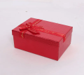 Pudełko kartonowe ozdobne na prezenty czerwone imitacja skóry "Love You Forever" ze wstążką 19x12x6,5 cm - opakowanie romantyczne, pudełko na Walentynki, biżuterię Tychy Katowice Pszczyna Lędziny Mysłowice Bieruń Kobiór - Zabawne Wydry