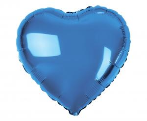 Balon foliowy serce niebieski 18 cali - dekoracja urodziny, rocznica, baby shower, Chrzest, Walentynki Tychy Katowice Pszczyna Lędziny Mysłowice Bieruń Kobiór - Zabawne Wydry