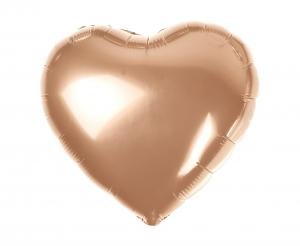 Balon foliowy serce różowo-złote (rose gold) 18 cali B&amp;C - dekoracja urodziny, rocznica, ślub, zaręczyny, baby shower, modne Tychy Katowice Pszczyna Lędziny Mysłowice Bieruń Kobiór - Zabawne Wydry