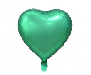 Balon foliowy serce matowe zielone 18 cali