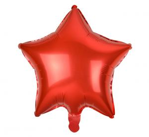 Balon foliowy gwiazda czerwona 19 cali B&amp;C - dekoracja świąteczna, Walentynki, urodziny, rocznica, event firmowy Tychy Katowice Pszczyna Lędziny Mysłowice Bieruń Kobiór - Zabawne Wydry