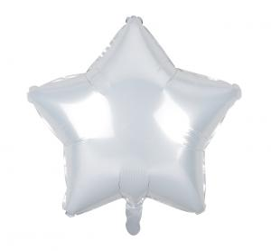 Balon foliowy gwiazda biała 19 cali - dekoracja ślub, wesele, Chrzest, Komunia, baby shower, zimowe Tychy Katowice Pszczyna Lędziny Mysłowice Bieruń Kobiór - Zabawne Wydry