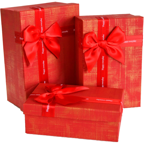 Pudełko ozdobne prezent czerwona kratka wstążka Happy everyday 19x12x6,5 cm - pakowanie, Walentynki, Boże Narodzenie Tychy Katowice Pszczyna - Zabawne Wydry