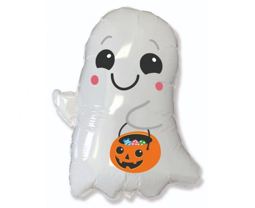 Balon foliowy Duszek z Wiaderkiem 24 cale FX - dekoracje Halloween dla dzieci, Trick or Treat, słodycze, impreza, kinder party Mysłowice Tychy Katowice - Zabawne Wydry