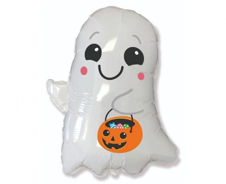 Balon foliowy Duszek z Wiaderkiem 24 cale FX - dekoracje Halloween dla dzieci, Trick or Treat, słodycze, impreza, kinder party Mysłowice Tychy Katowice - Zabawne Wydry