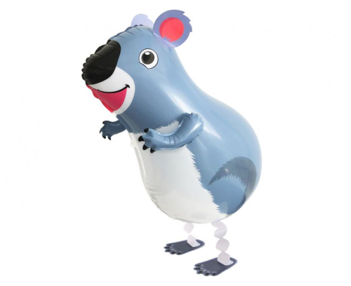 Balon foliowy Miś Koala chodzący 41x48 cm - ruchoma dekoracja, prezent urodziny dzieci, baby shower, helem Bieruń Tychy Katowice - Zabawne Wydry