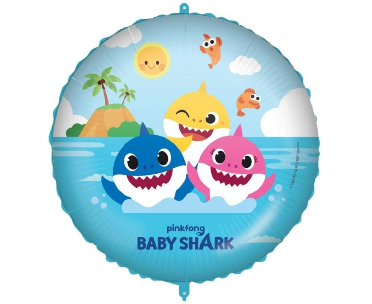 Balon foliowy Baby Shark Fun In The Sun 18 cali Procos - dekoracje urodziny dzieci, impreza Rekin, Mommy Daddy Baby Shark Bieruń Tychy Katowice - Zabawne Wydry