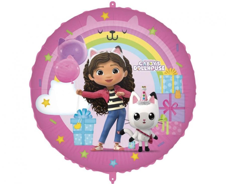 Balon foliowy Gabby's Dollhouse 18 cali 46cm Procos - dekoracje urodziny dzieci, impreza Koci Domek Gabi, Pandy Paws Kobiór Tychy Katowice - Zabawne Wydry
