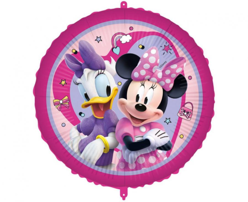 Balon foliowy okrągły Minnie Junior Disney 46cm - dekoracje urodziny dziewczynki, impreza Myszka Minnie, Disney Pszczyna Tychy Katowice - Zabawne Wydry