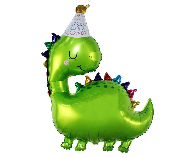 Balon foliowy Dinozaur w Czapeczce Godan 66x80cm - Dino Party, urodziny dziecka, balony na roczek, balony Tychy, sklep z balonami, Zabawne Wydry