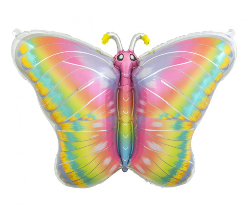 Balon foliowy Pastelowy Motyl Godan 64x53cm - Baby Shower, urodziny dziewczynki, wiosenna impreza, balony na roczek, balony Tychy, sklep z balonami, Zabawne Wydry