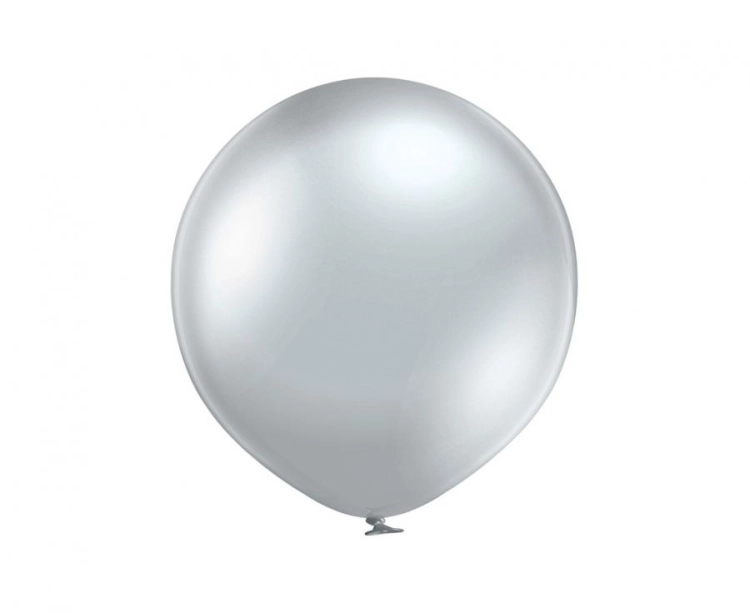 Balony lateksowe Belbal D5 Glossy Silver 5 cali na sztuki - do ścianki balonowej, girlandy, srebrne dekoracje imprezowe Tychy, Sylwester, ślub, Zabawne Wydry