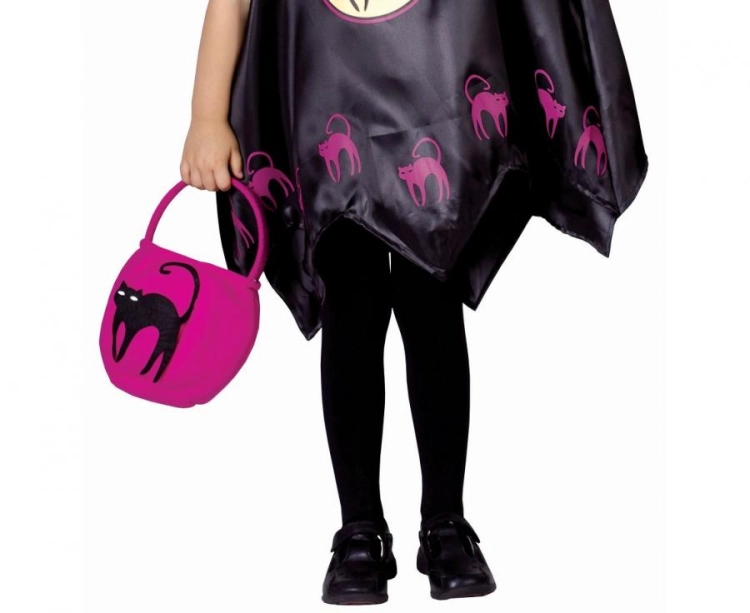 Strój dziecięcy Czarownica rozmiar 92-104 cm, peleryna, spiczasty kapelusz, torba, kostium na Halloween, karnawał, wypożyczalnia Tychy, Godan, Zabawne Wydry