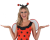 Strój Urocza Biedronka damski rozmiar M, sukienka czerwono-czarna w kropki, opaska z czułkami, skrzydła, kostium na karnawał, Halloween, wypożyczalnia Tychy, Godan, Zabawne Wydry