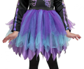 Strój dziecięcy Fioletowy Kościotrup rozmiar 130-140 cm, sukienka z nadrukiem szkieletu, kostium na Halloween, karnawał, wypożyczalnia Tychy, Godan, Zabawne Wydry