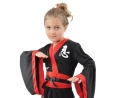 Strój dziecięcy Wojowniczka Ninja rozmiar 120-130 cm, sukienka, pasek, kostium na karnawał, Halloween, wypożyczalnia Tychy, Godan, Zabawne Wydry
