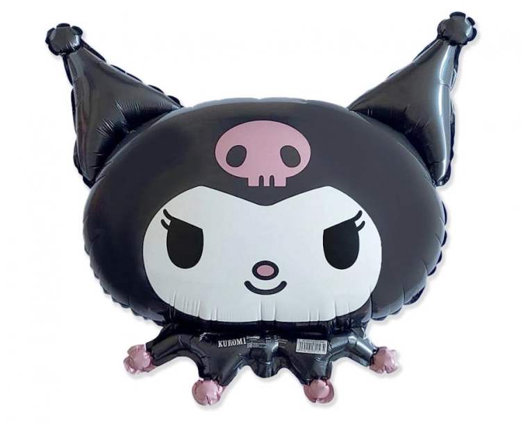 Balon foliowy Kuromi 24 cale, 66x52 cm, różnokolorowy, balon do helu, na urodziny, fanki anime Sanrio, Flexmetal, odbiór Tychy, Zabawne Wydry