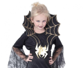 Strój dziecięcy Czarna Wdowa rozmiar 130-140 cm, czarna sukienka, kołnierz, pasek, gotycki kostium na Halloween, karnawał, wypożyczalnia Tychy, Godan, Zabawne Wydry