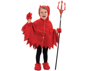Zestaw dla dzieci Mały Diabełek (peleryna z kapturem, rękawiczki), rozm. 92/104 cm