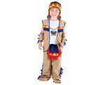 Zestaw dla dzieci Indianin (bluzka z kamizelką, spodnie, opaska, naramienniki), rozm. 92/104 cm