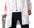 Strój dorosły Doktor Zombie rozmiar 56, biały płaszcz z krwią, przerażająca maska zombie, kostium na Halloween, imprezę apokalipsy, karnawał, wypożyczalnia Tychy, Godan, Zabawne Wydry