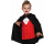 Strój dziecięcy Elegancki Wampir rozmiar 130-140 cm, czarna peleryna, biała bluzka z żabotem, kostium Dracula na Halloween, karnawał, wypożyczalnia Tychy, Godan, Zabawne Wydry