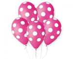 Balon lateksowy "12" Grochy różowe