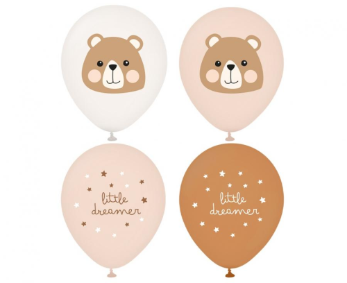 Urocze balony lateksowe Gemar "Dreamer Misio" (12 cali) w pastelowych kolorach (beż, brąz, krem, wysyłane losowo), idealne do helu na Baby Shower i Roczek w Tychach.