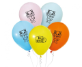 Różnokolorowe balony lateksowe Godan z wizerunkiem i podpisem Kici Koci (12 cali), wysyłane losowo, idealne do helu na urodziny i przyjęcia dla dzieci w Tychach.