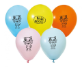 Różnokolorowe balony lateksowe Godan z wizerunkiem i podpisem Kici Koci (12 cali), wysyłane losowo, idealne do helu na urodziny i przyjęcia dla dzieci w Tychach.