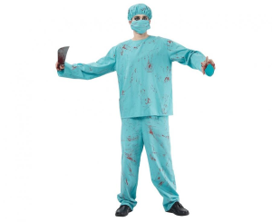 Zestaw dla dorosłych Chirurg Zombie (bluzka, spodnie, czepek, maska), rozm. 56