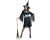 Elegancki strój Zmysłowej Czarownicy (rozmiar S) z czarno-srebrną sukienką, kapeluszem i paskiem, producent Godan, idealny na Halloween i bale w Tychach.