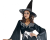 Elegancki strój Zmysłowej Czarownicy (rozmiar S) z czarno-srebrną sukienką, kapeluszem i paskiem, producent Godan, idealny na Halloween i bale w Tychach.