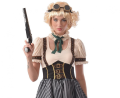 Oryginalny strój Steampunk (rozmiar S) z biało-czarną sukienką, naszyjnikiem i goglami, producent Godan, idealny na imprezy tematyczne i Halloween w Tychach.