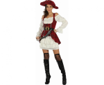 Zestaw dla dorosłych Piratka (sukienka, kapelusz, kamizelka gorsetowa, pasek), rozm. S