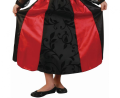Mroczny strój Diabelskiej Wampirzycy dla dziecka (rozmiar 120/130 cm) z sukienką i kołnierzem, producent Godan, idealny na Halloween i bale w Tychach – dostępny również do wypożyczenia.