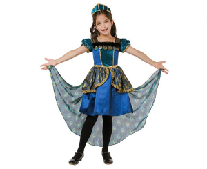 Zestaw dla dzieci Pawia Księżniczka (sukienka, opaska), rozm.120/130 cm