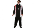 Strój Krwawy Ksiądz Godan męski (rozmiar 52 / L-XL) – sutanna z kamizelką (czarno-czerwony). Najbardziej przerażający kostium na Halloween. Kup online lub wypożycz w Zabawne Wydry Tychy.