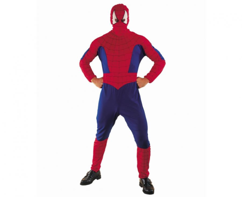 Strój SPIDERMAN Godan (Pajęczy Bohater) w rozmiarze uniwersalnym – komplet: kombinezon i kominiarka (czerwono-niebieski). Idealny kostium na Karnawał. Kup online lub wypożycz w Zabawne Wydry Tychy.