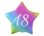 Balon foliowy gwiazdka "18" gradient "19"