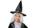 Strój Nieziemska Czarownica Godan dla dziewczynki (rozmiar 110/120 cm) – różnokolorowa sukienka i kapelusz. Idealny kostium na Halloween. Kup online lub wypożycz w Zabawne Wydry Tychy.