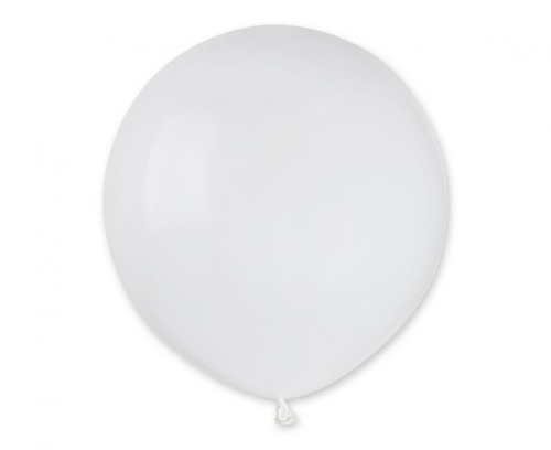 Duże balony lateksowe Gemar G19 Pastel White 19 cali na sztuki - do ścianki balonowej, girlandy, białe matowe dekoracje imprezowe Tychy, balony z helem, ślub, chrzciny, komunia, Zabawne Wydry