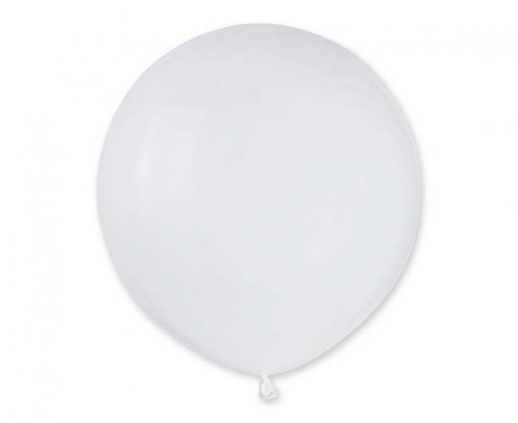 Duże balony lateksowe Gemar G19 Pastel White 19 cali na sztuki - do ścianki balonowej, girlandy, białe matowe dekoracje imprezowe Tychy, balony z helem, ślub, chrzciny, komunia, Zabawne Wydry