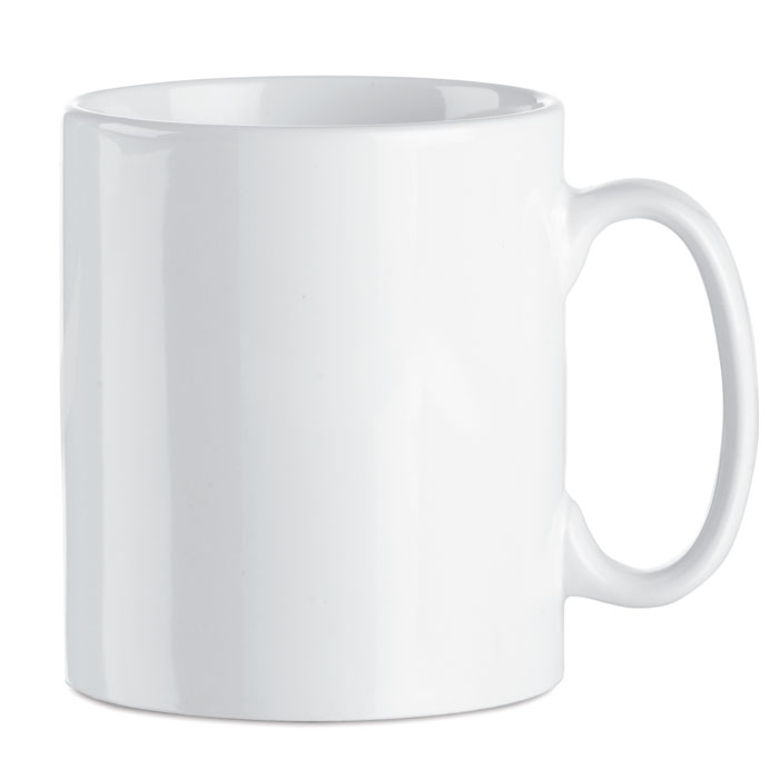 Biały kubek ceramiczny personalizowany, z własną grafiką lub zdjęciem, idealny na prezent i nadruk logo.