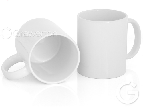 Biały kubek ceramiczny personalizowany, z własną grafiką lub zdjęciem, idealny na prezent i nadruk logo.