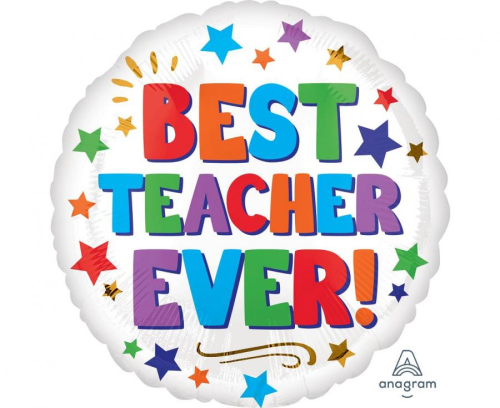 Balon foliowy Best Teacher Ever 18 cali - prezent dla nauczyciela od Zabawne Wydry Tychy, Mikołów, Bieruń