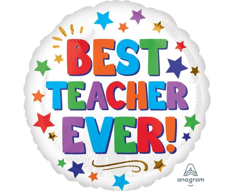 Balon foliowy Best Teacher Ever 18 cali - prezent dla nauczyciela od Zabawne Wydry Tychy, Mikołów, Bieruń